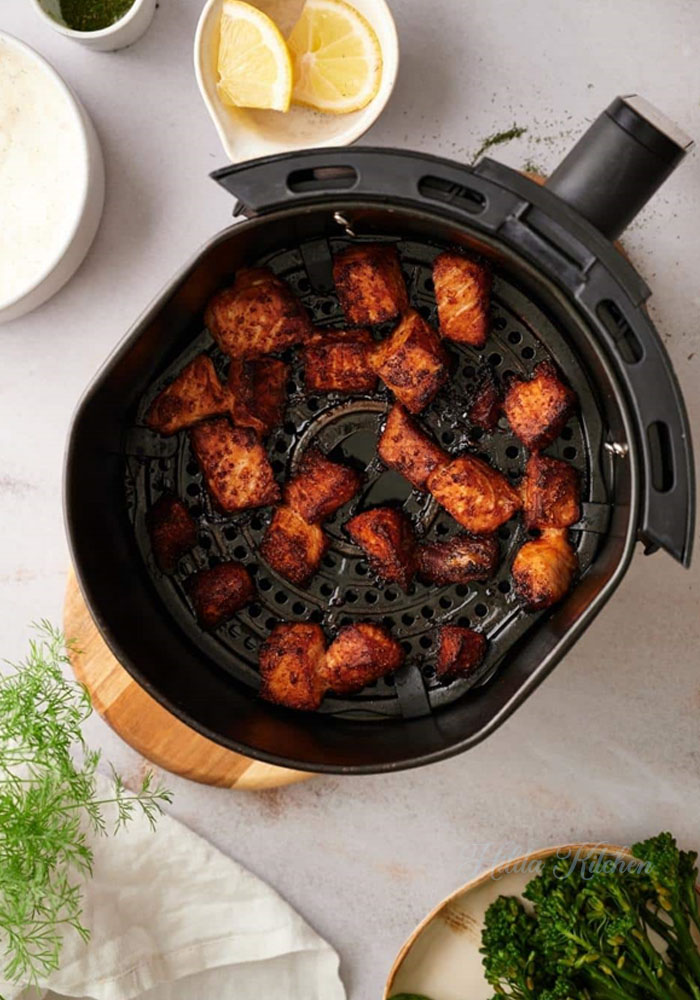 air fryer salmon bites
