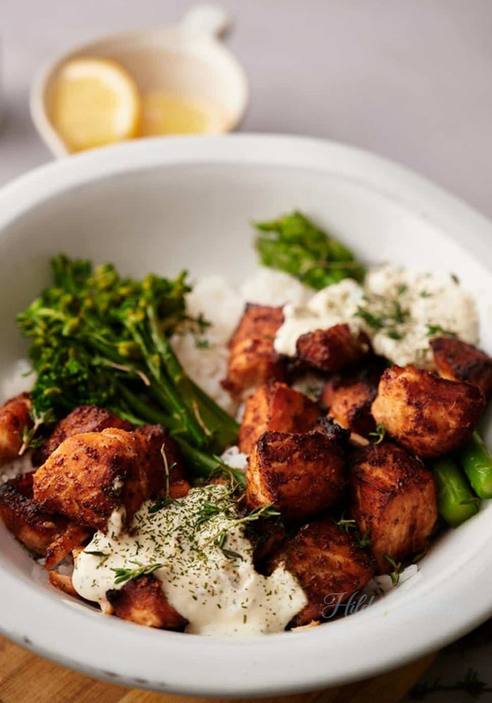 air fryer salmon bites
