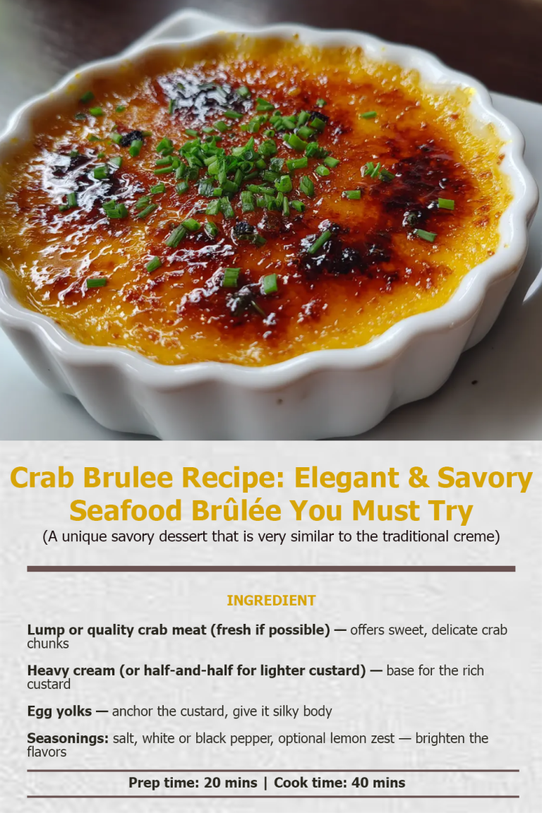 Crab Brulee Recipe: Elegant & Savory Seafood Brûlée You Must Try